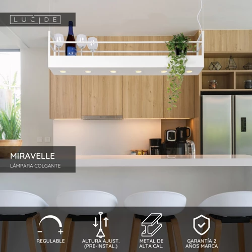 Lucide MIRAVELLE - Lámpara colgante - 6xGU10 - Blanco - USP